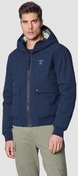 AERONAUTICA MILITARE Granatowa kurtka Hooded Jacket In Stretch