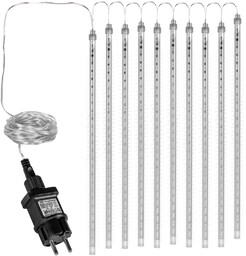 BIAŁE LAMPKI SOPLE PADAJĄCY ŚNIEG 480 LED METEORYT