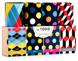 Todo Socks Zestaw prezentowy kolorowych skarpet CRAZY DESIGN