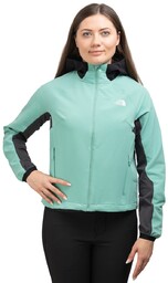 KURTKA AO SOFTSHELL HOODIE WOMEN-WASABI-ASPHALT GREY-TNF BLACK