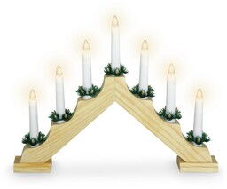 Świecznik świąteczny Candle Bridge brązowy, 7 LED