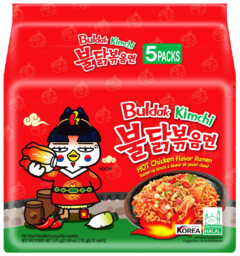 Ramyun o smaku ostrego kurczaka z kimchi, ogniście