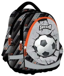Plecak szkolny wielokomorowy Soccer szary trzykomorowy