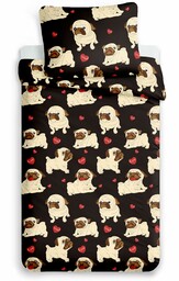 Jerry Fabrics Pościel z mikrofibry 140x200 Psy bulldogs