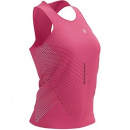 COMPRESSPORT Koszulka biegowa damska PERFORMANCE SINGLET hot pink/aqua