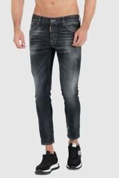 DSQUARED2 Czarne jeansy black clean wash skater jeans,