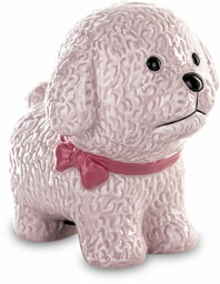 Skarbonka figurka pies różowy ceramika 12,5x10x13,5