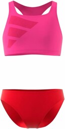 adidas Dziewczynki Big Bars Logo Bikini, Lucid Fuchsia/Better