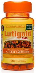 Lutigold Luteina 6mg, Holland & Barrett, 100 kapsułek