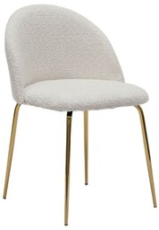 Krzesło tapicerowane THDC015-1 biały boucle/złote nogi
