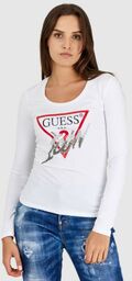 GUESS Biały longsleeve damski icon, Wybierz