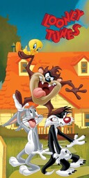 Carbotex, Ręcznik kąpielowy, Looney Tunes, 70x140 cm