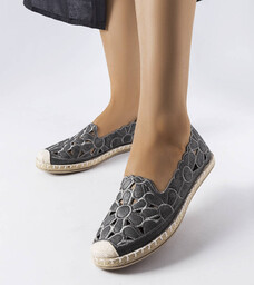 Szare ażurowe espadryle Lamarre-38