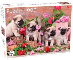 TACTIC Puzzle Lovers Puppy Pugs 58313 (1000 elementów)