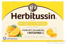 Herbitussin Miód i Cytryna -12 pastylek