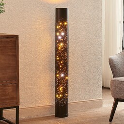 Lindby Lampa stojąca LED Lengla, czarny/złoty, metal, 104