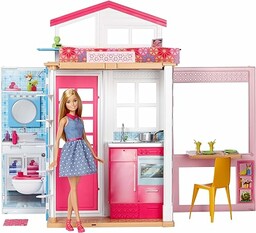 Barbie, 2-poziomowy Domek Barbie z lalką GXC00