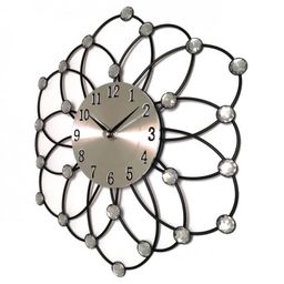 Zegar ścienny w formie kwiatu z kryształkami