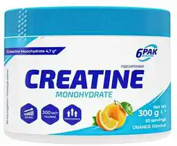 6PAK Creatine Monohydrate Kreatyna o smaku pomarańczowym 300g