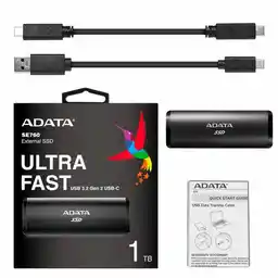 Adata SE760 1TB USB 3.2 Typ C Czarny Dysk SSD zewnętrzny