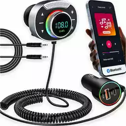 Alogy Transmiter Bluetooth Audio FM MP3 BT szybka ładowarka samochodowa USB QC 3.0 + USB-C typ C PD do auta