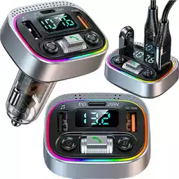 Alogy Transmiter samochodowy Bluetooth Fm MP3 Szybka Ładowarka 2 x Usb Qc 3.0 U