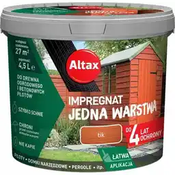 ALTAX Impregnat Jedna Warstwa 4,5L tik do drewna i betonu