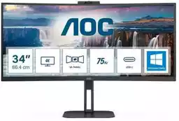 AOC CU34V5CW/BK z kamerą internetową 34 cale UWQHD VA 100Hz 1ms Zakrzywiony monitor LED