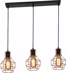 Azzardo Lampa loft wisząca CARRON 3 miedziana AZ2141