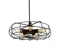 Azzardo Lampa loft wisząca FAN czarna AZ2532