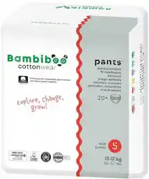 Bambiboo Cottonwear Jednorazowe pieluchomajtki z bawełną organiczną rozmiar 5 Junior 12-17kg 20szt