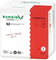 Bambiboo Cottonwear Jednorazowe pieluszki z bawełną organiczną rozmiar 5 Junior 12-17kg 24szt