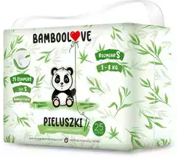 Bamboolove Pieluszki jednorazowe dla dzieci z włóknem bambusowym S (3-8kg) 25szt.