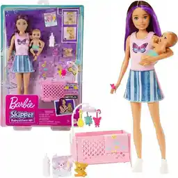 Barbie Opiekunka usypianie maluszka lalka HJY34