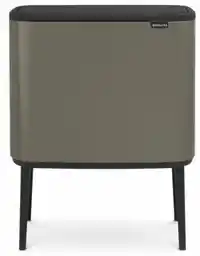 Brabantia Kosz na śmieci uchylny 316142 Bo Touch do segregacji, System Soft Touch, dwa wyjmowane wiadra 34L Platynowy