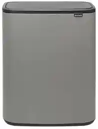 Brabantia Kosz na śmieci uchylny Bo Touch 221460 dwukomorowy, do segregacji, System Soft Touch 60L Szary