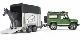 Bruder Land Rover Defender z przyczepą i figurką konia 02592