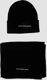 Calvin Klein Jeans Zestaw Szalik i Czapka Gifting Logo Beanie/Scarf K60K611418 Czarny