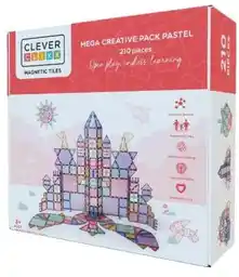 Cleverclixx Klocki magnetyczne Mega Creative Pack Pastel - 210 el.