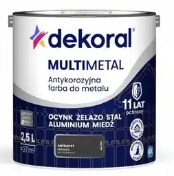 Dekoral Farba antykorozyjna MULTIMETAL antracyt 2,5L