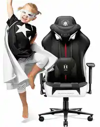 Diablo Chairs X-Player 2.0 Kids Size Dla dzieci do 120kg Skóra ECO Tkanina Czarno-biały Fotel gamingowy