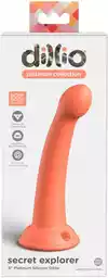 Dillio Secret Explorer - akrylowe dildo z zaciskiem (17 cm) - pomarańczowy