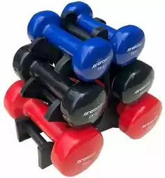 ENERO FIT Zestaw hantli 337828 2x1/2x2/2x3 kg + stojak