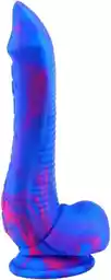 F*ck My Colors Inkipus - Silikonowe dildo do jąder - 18 cm (niebiesko-różowy)