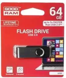 Goodram Pamięć USB UTS3-0640K0R11 USB 3.1 Czarny 64 GB 1 Sztuk