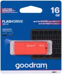 Goodram Pendrive UME3 16GB USB 3.0 Pomarańczowy