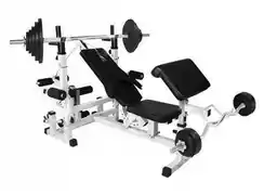 Gorilla Sports Ławka pod sztangę 6w1 + obciążenia winylowe 70 kg TZ-100115-B70KG