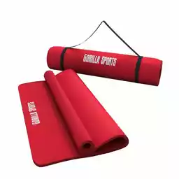 Gorilla Sports Mata do jogi 190x60x1,5 cm czerwona