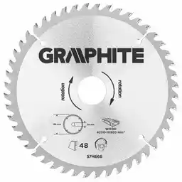 GRAPHITE Tarcza do cięcia 57H666 185 mm