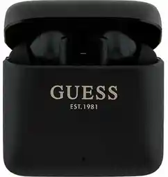 Guess Słuchawki Bluetooth Gutwssu20Alegk Tws plus Stacja Dokująca Czarny/Black Printed Logo